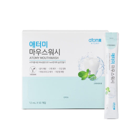 Atomy Mouthwash Portable Fluoride Fresh Daily Routine 50x 12ml Packets NEW