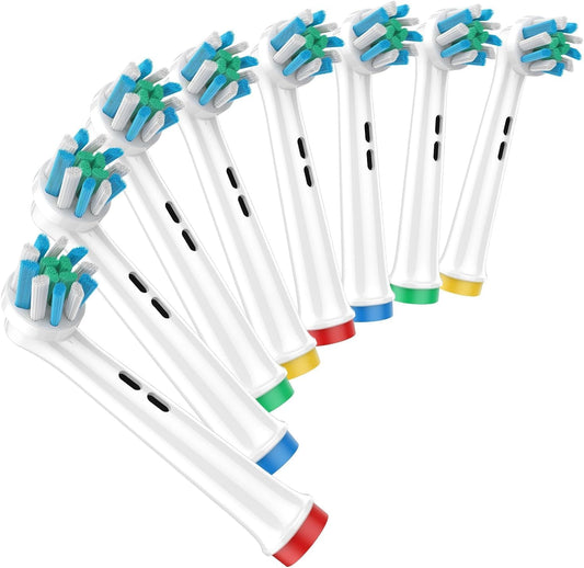 8 Pack Electric Toothbrush Replacement Professional Brush Heads for Adults Sensitive Gum Care Leather