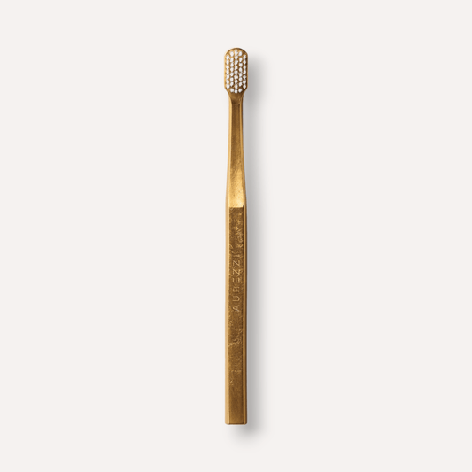 AUREZZI Toothbrush Gold/White  24K Gold Plated